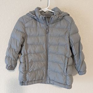 Uniqlo Baby/Toddler Lightweight Warm Padded Coat/Jacket Gray Size 90 12-18M